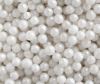 Picture of WHITE SUGAR PEARLS 4MM EDIBLE SPRINKLES X 50G
